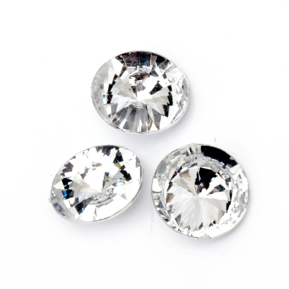 Acrylic Rhinestone, Hot-Fix Decoration, Clothes, DIY, Craft, Jewelry Making  14x6 mm round transparent faceted -20 pieces
