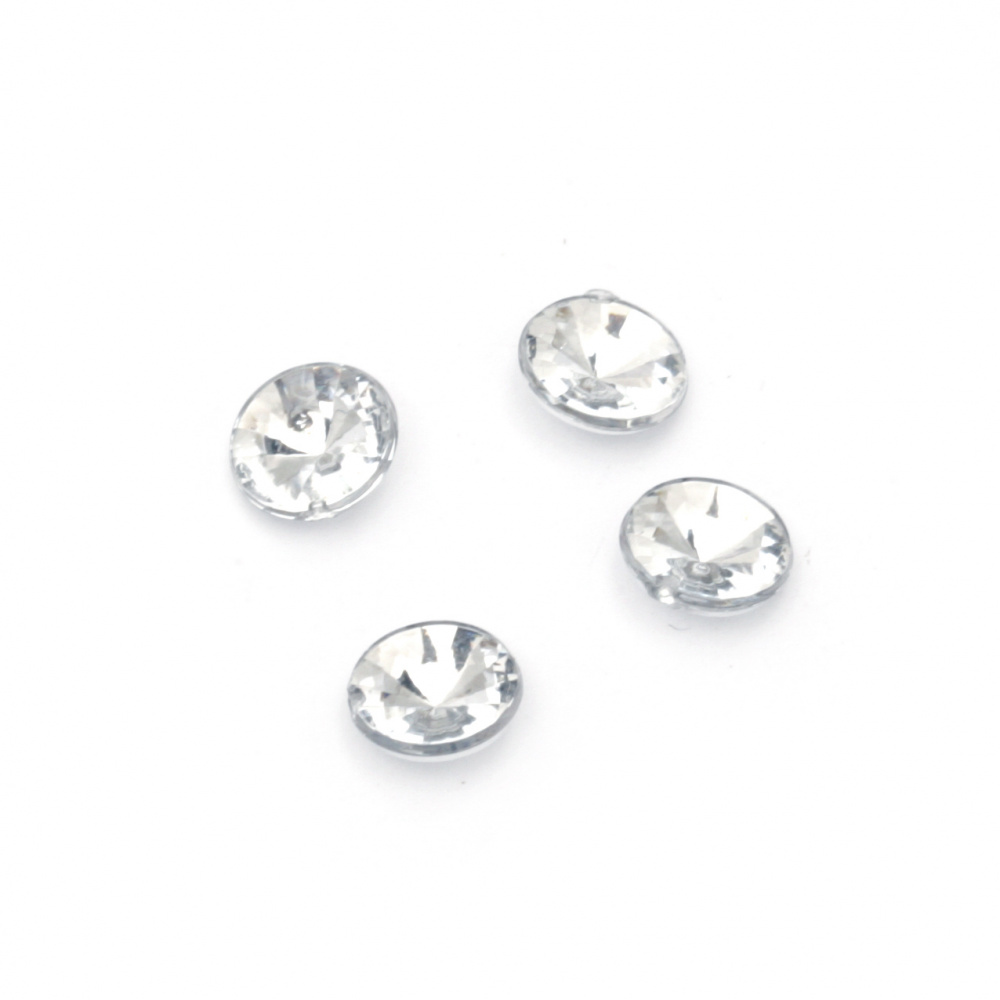 Acrylic Rhinestone, Hot-Fix Decoration, Clothes, DIY, Craft, Jewelry Making  7 mm round transparent faceted -50 pieces