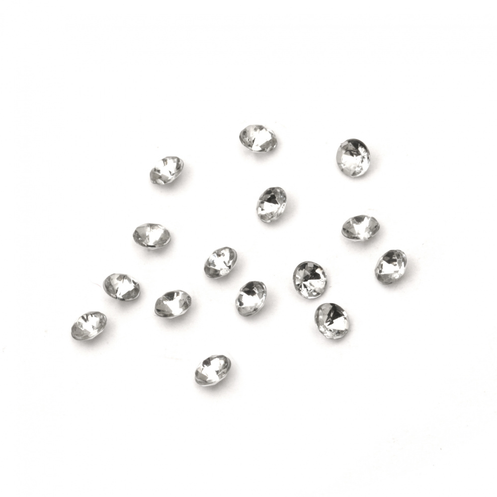 Acrylic Rhinestone, Hot-Fix Decoration, Clothes, DIY, Craft, Jewelry Making  4x2.5 mm round transparent faceted -100 pieces