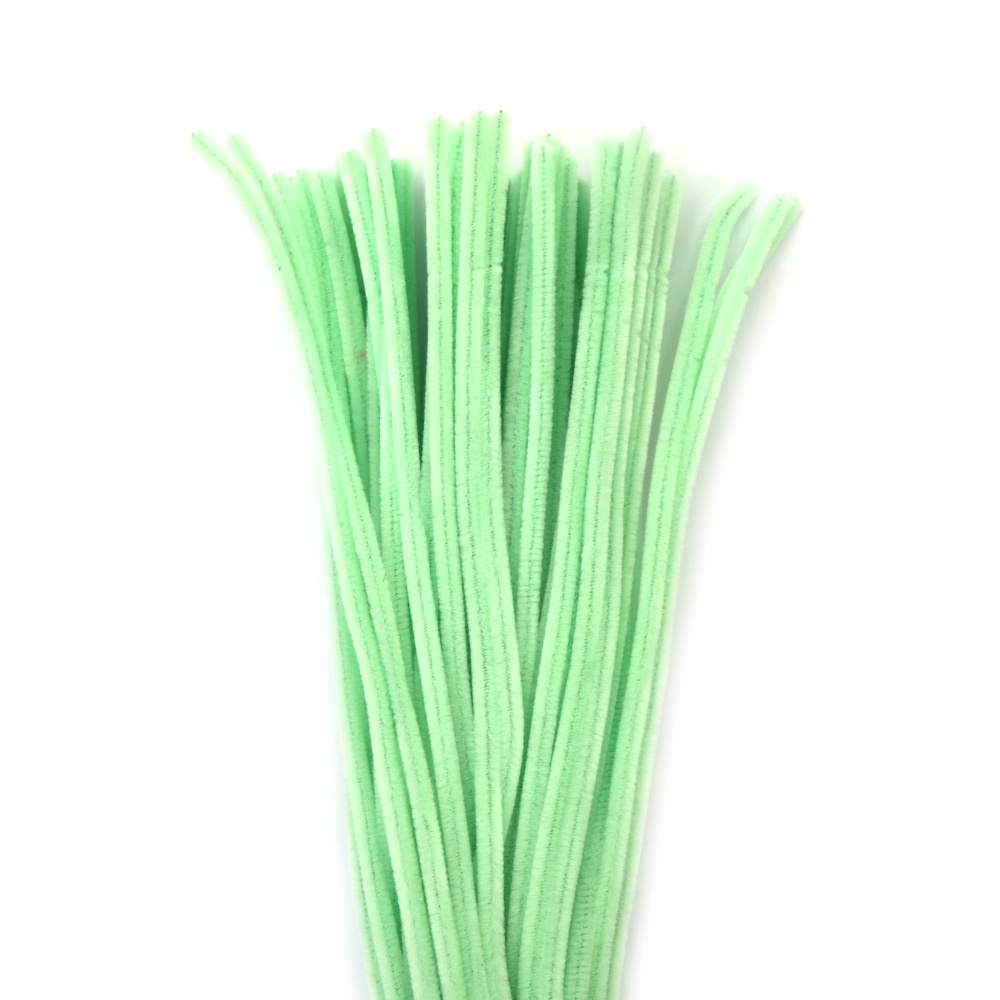 Tije de sârmă, culoare verde pal pastel - 30 cm - 10 bucăți