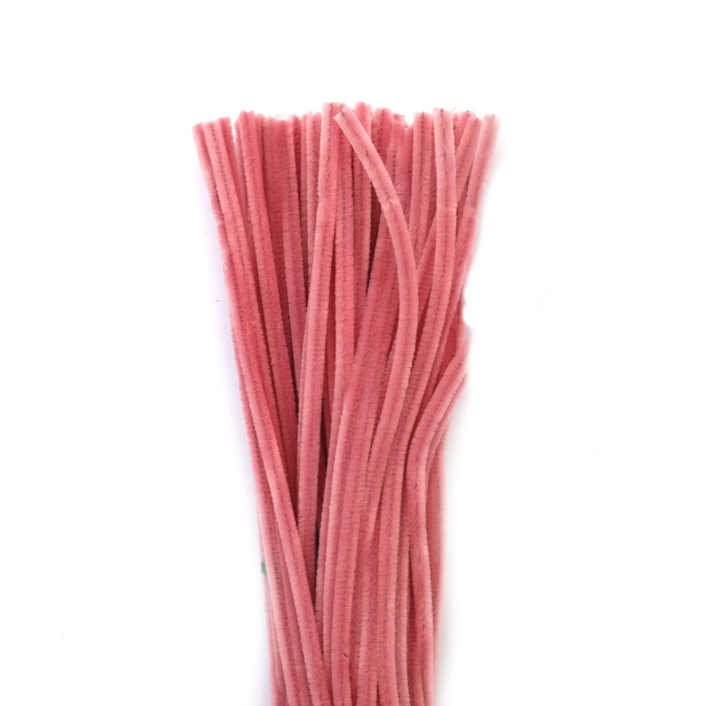 Tije de sârmă roz deschis, culoare pastel - 30 cm - 10 bucăți