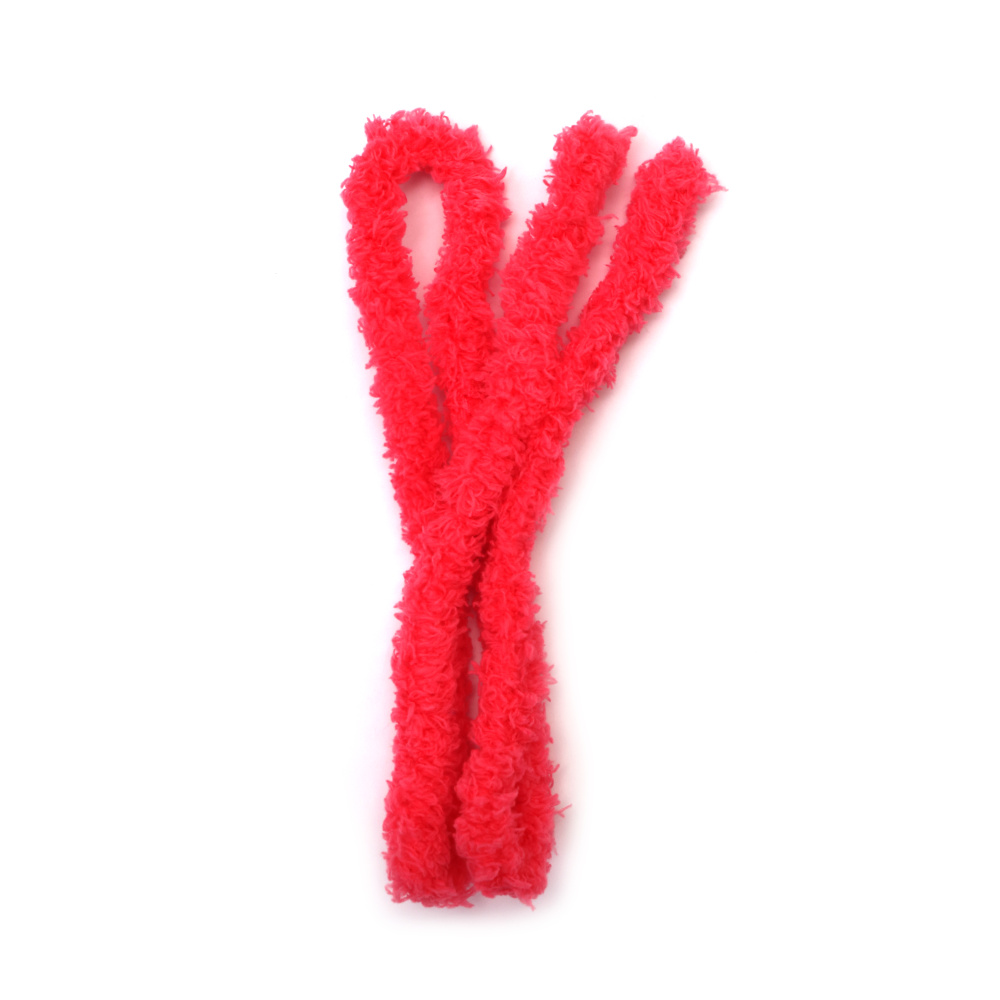 Tijă de sârmă pufoasă din chenilă, culoare roz, 20 mm - 1 metru