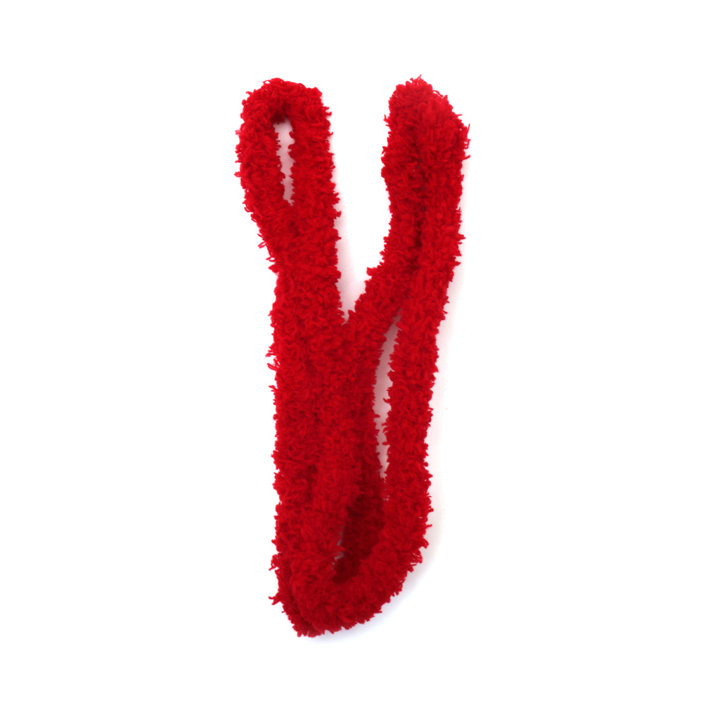 Tijă de sârmă cu aspect chenilă pufoasă, culoare roșu închis, 20 mm - 1 metru