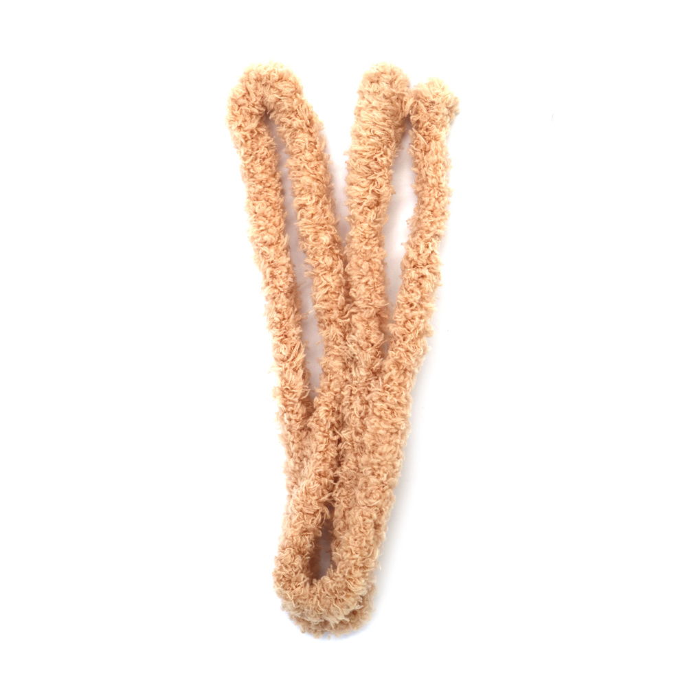 Tijă de sârmă pufoasă din chenilă, culoare crem, 20 mm - 1 metru