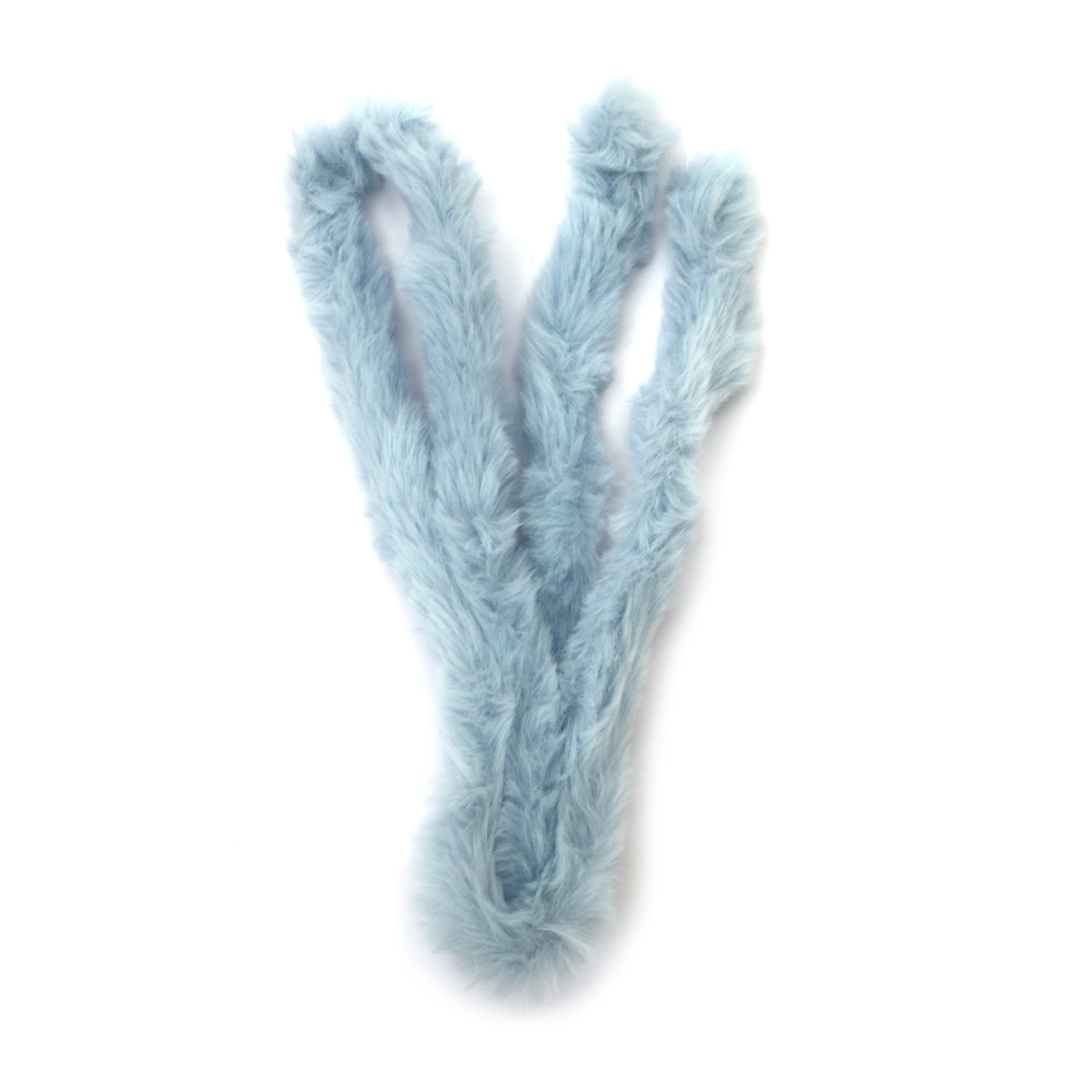 Sârmă moale cu material sintetic pufos, culoare albastru deschis, 20 mm - 1 metru