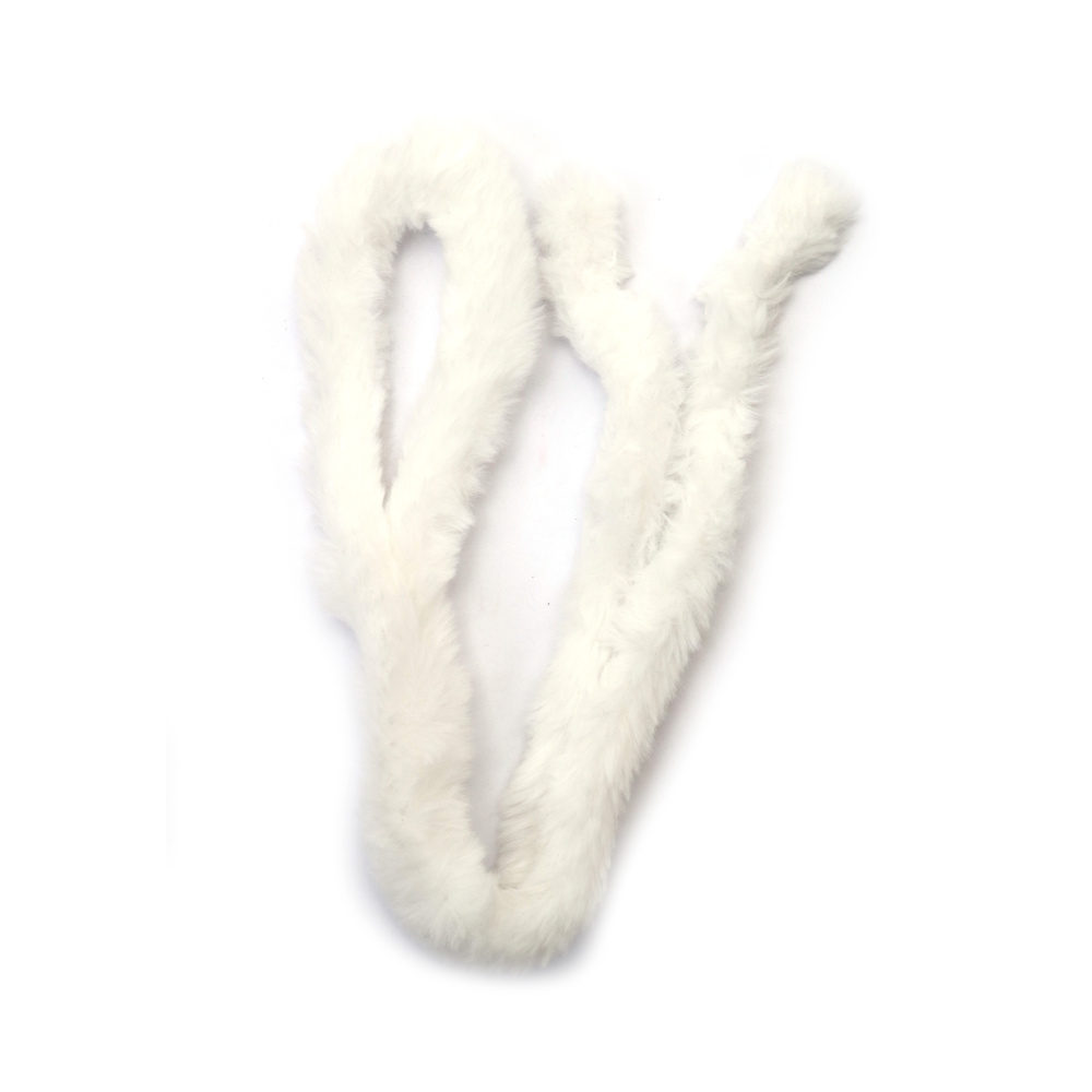 Sârmă moale cu material sintetic pufos, culoare albă, 20 mm - 1 metru