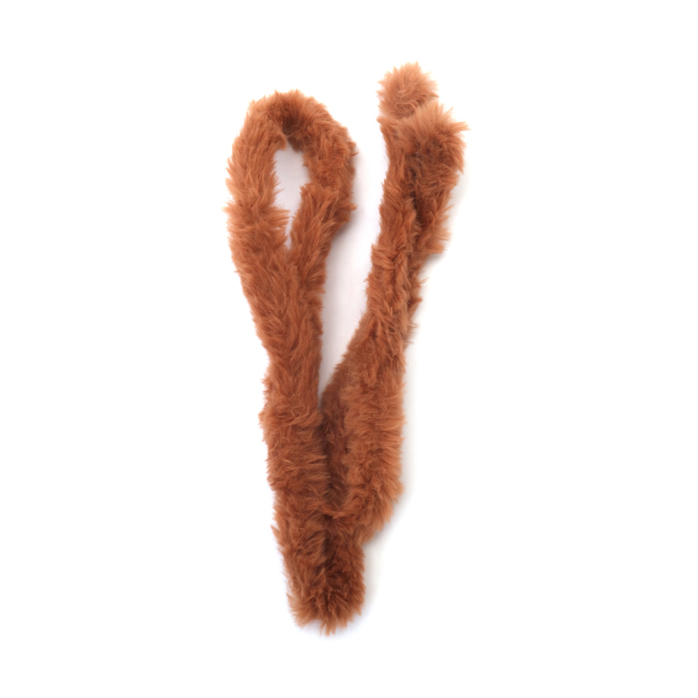 Sârmă moale cu material sintetic pufos, culoare maro deschis, 20 mm - 1 metru