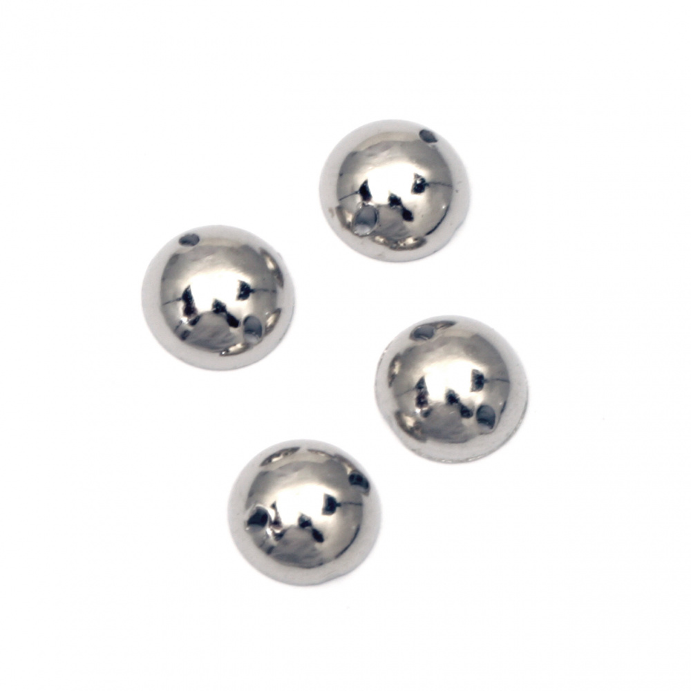 Bead hemisphere for sewing 8 mm color silver - 50 pieces