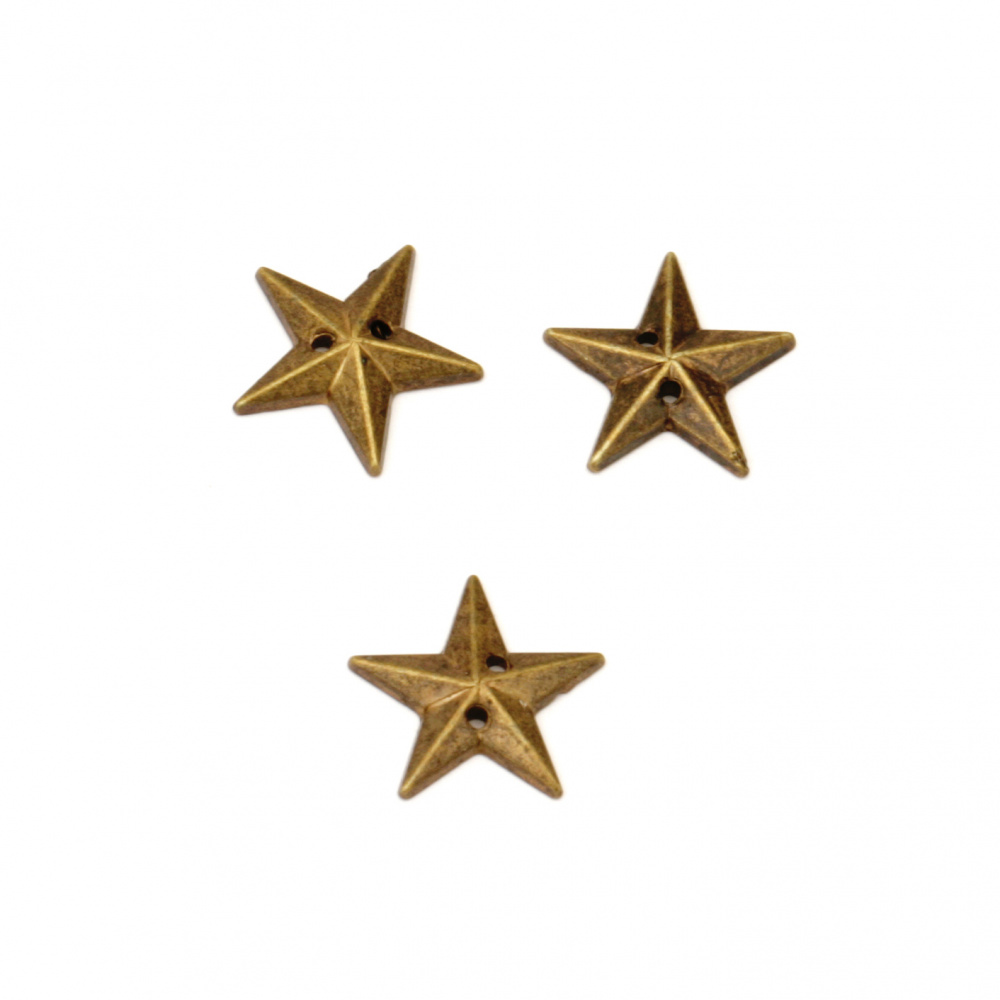 Акрилни камъчета за пришиване 12 мм звезда цвят бронз -50 броя