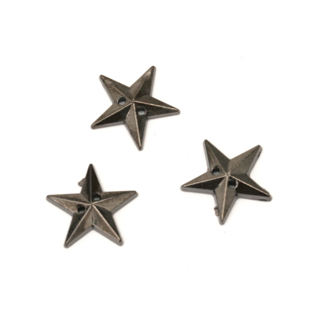 Acrylic stone for sewing 12 mm star color graphite - 50 pieces