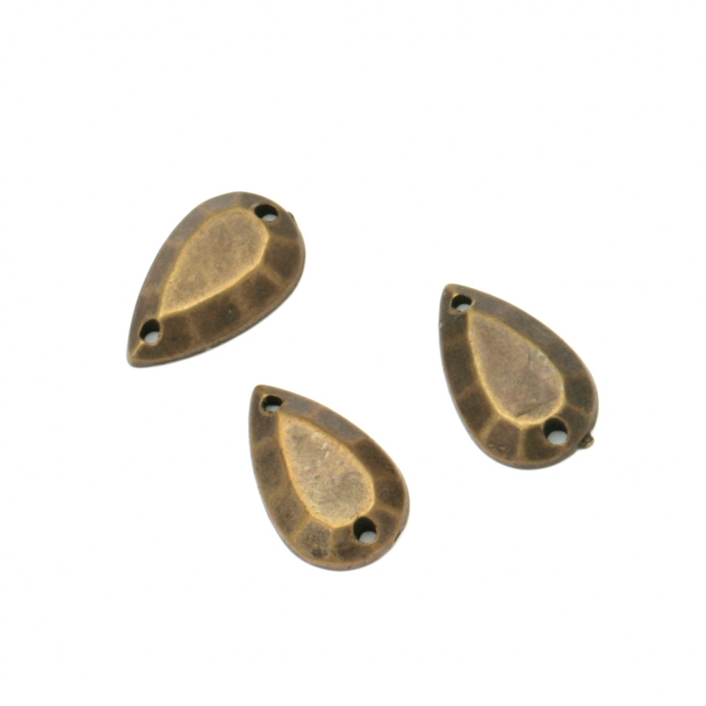 Acrylic stone for sewing 7x12 mm drop faceted bronze color - 50 pieces