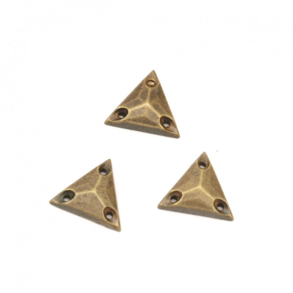 Acrylic stone for sewing 11x3x11 mm triangle faceted bronze color - 50 pieces