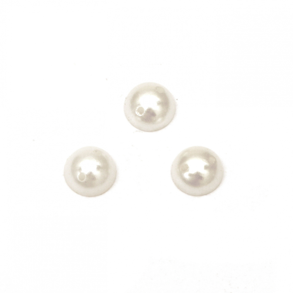Bead hemisphere for sewing 7 mm white - 50 pieces