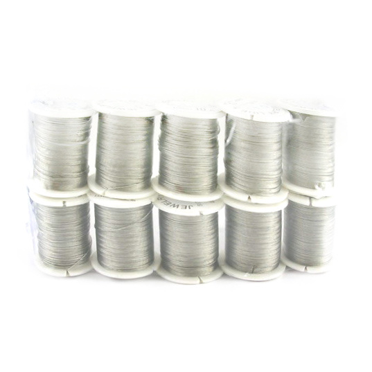 Steel Cord, Jewelry DIY Making 0.45 mm color silver -10 m