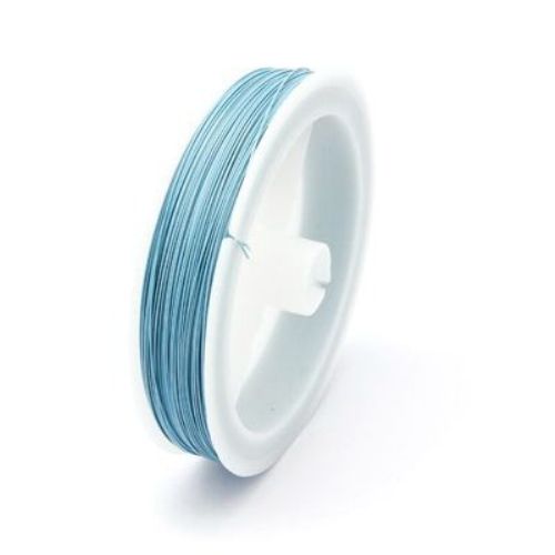 Cablu din oțel 0,45 mm culoare albastru deschis-100 de metri