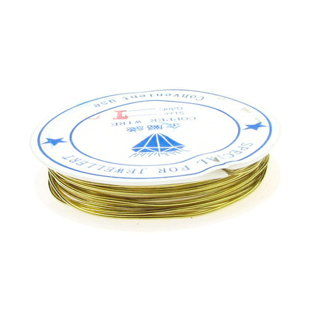 Gold Tone Jewelry Copper Wire /  1.0 mm ~ 1.2 meters