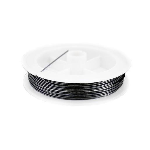 Steel Cord, Jewelry DIY Making 0.50 mm color black -50 meters