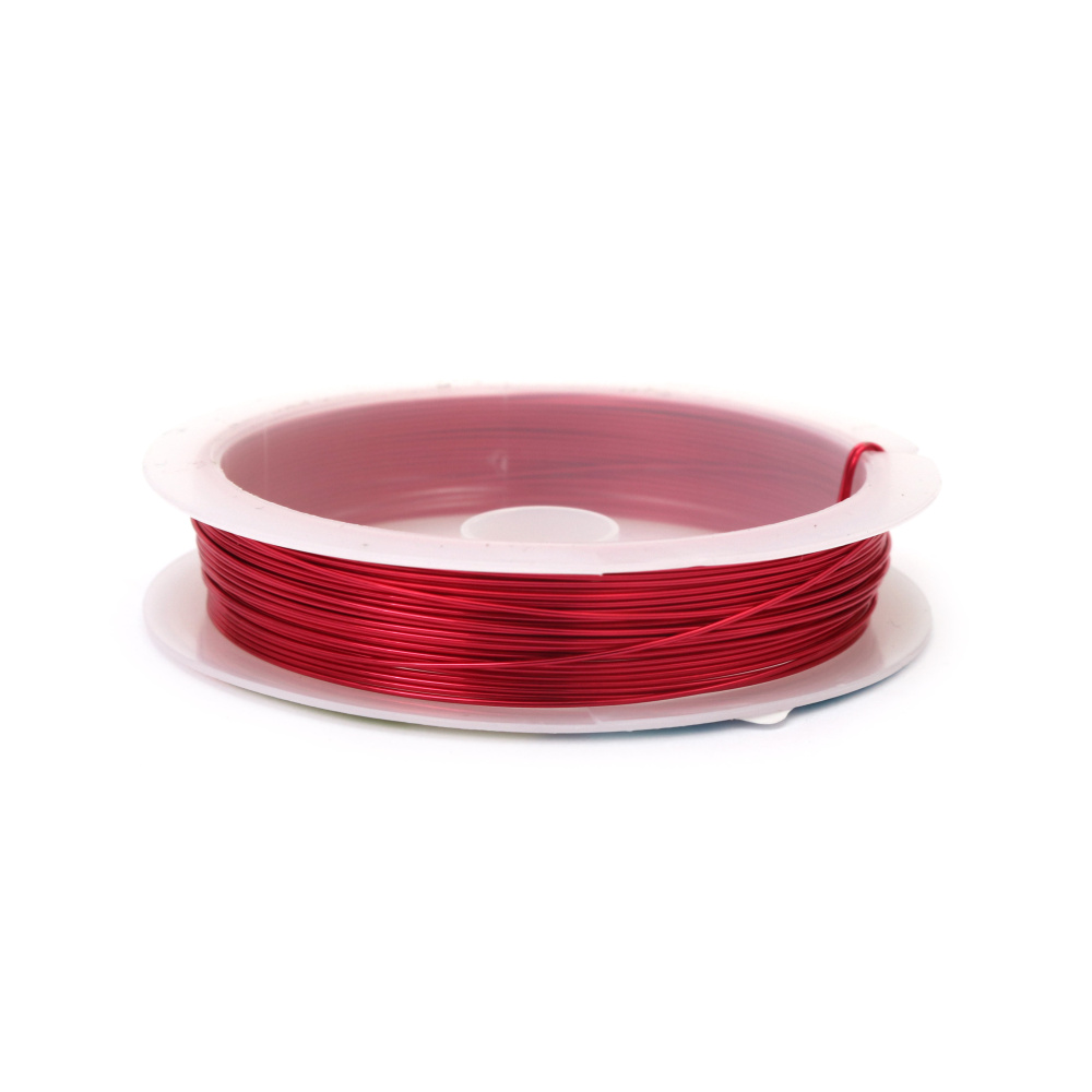 Copper Wire 0.5 mm / Red Color  ~ 8 meters