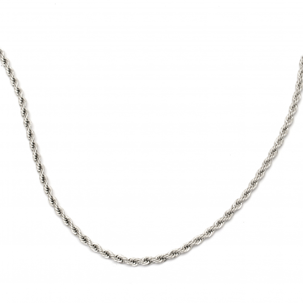 STEEL Chain, Round Braid / 4 mm / Silver - 1 meter