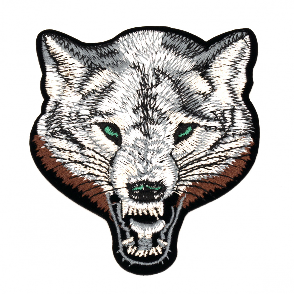 Fabric Sticker 85x100 mm Embroidered wolf