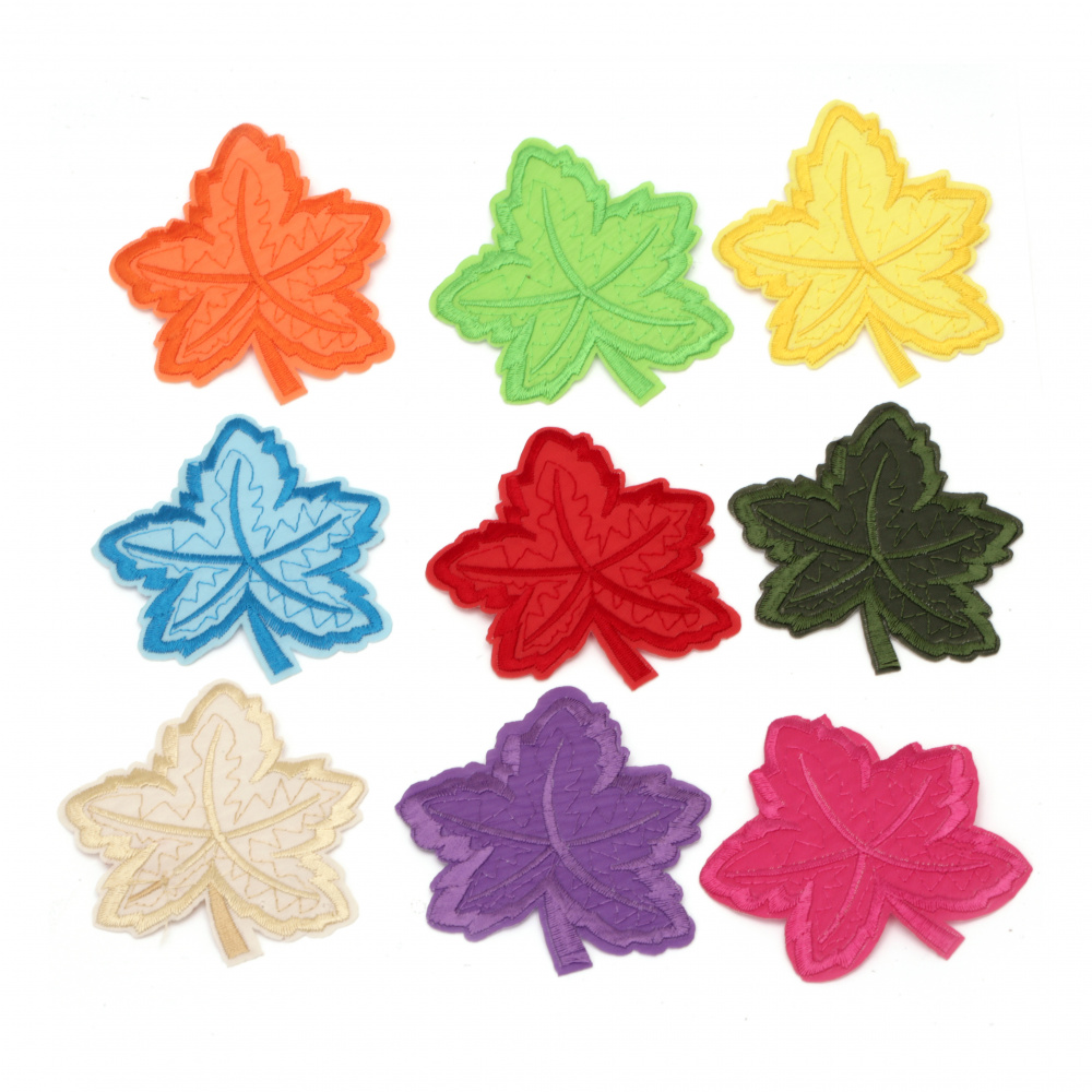 Fabric Stickers  80x90 mm Assorted leaf