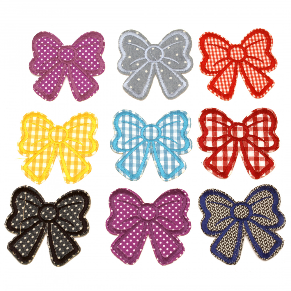 Fabric Stickers e 75x80 mm Assorted ribbon