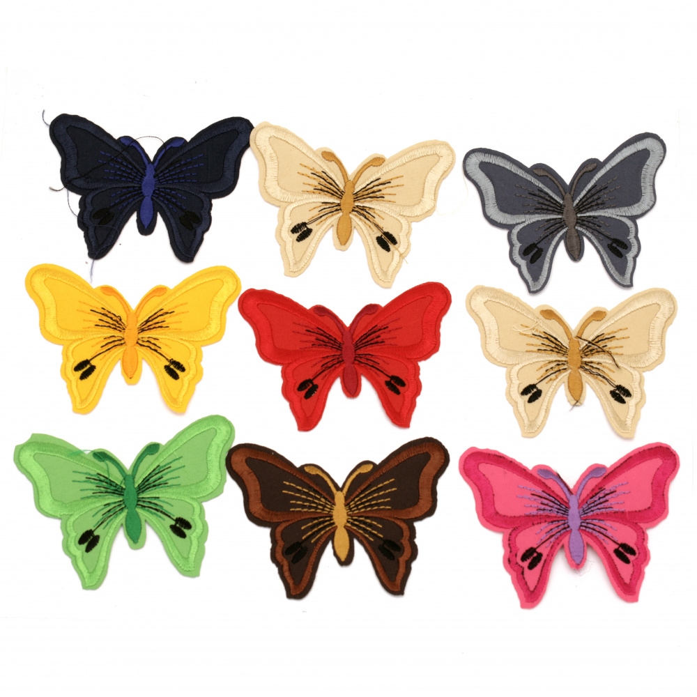 Лепяща апликация пеперуди цвят микс 70x90 мм 