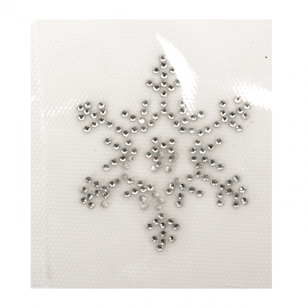 Аdhesive Аppliqué of Rhinestones / Snowflake / 55-60 mm -1 piece