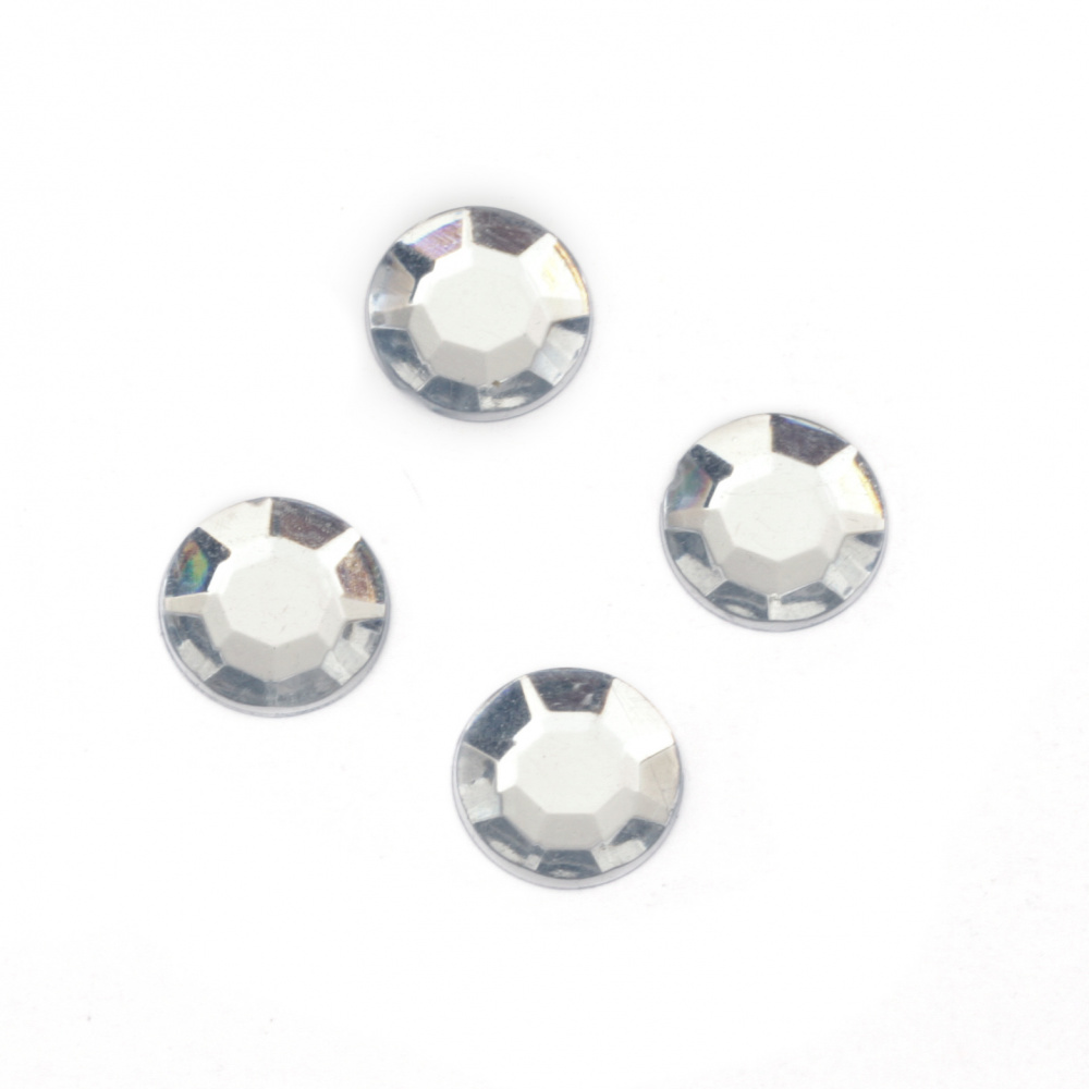Acrylic stone for gluing 10 mm transparent faceted -50 pieces