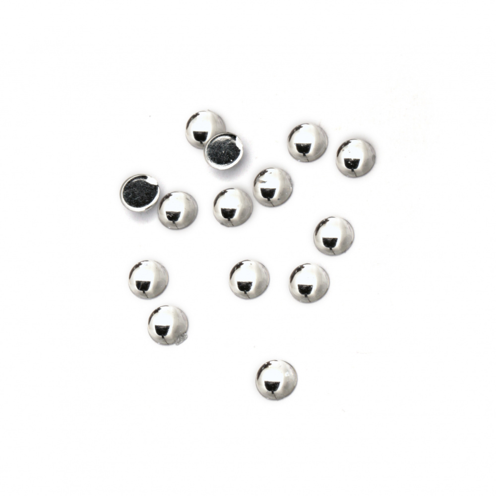 Акрилни камъни за лепене 5 мм кръг прозрачен първо качество -100 броя