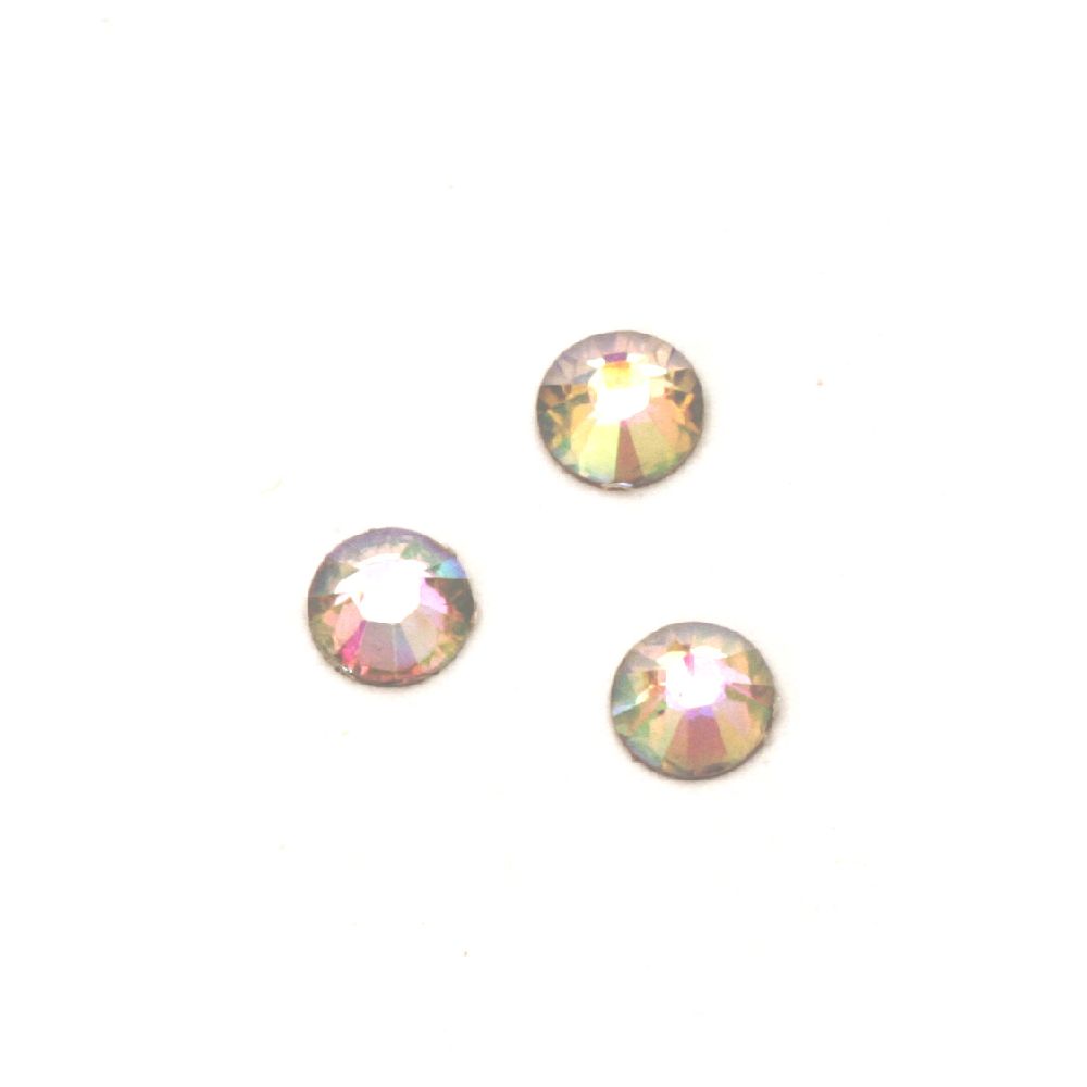 Round Acrylic Flat-back Crystals for Gluing / 5 mm / Transparent RAINBOW - 100 pieces