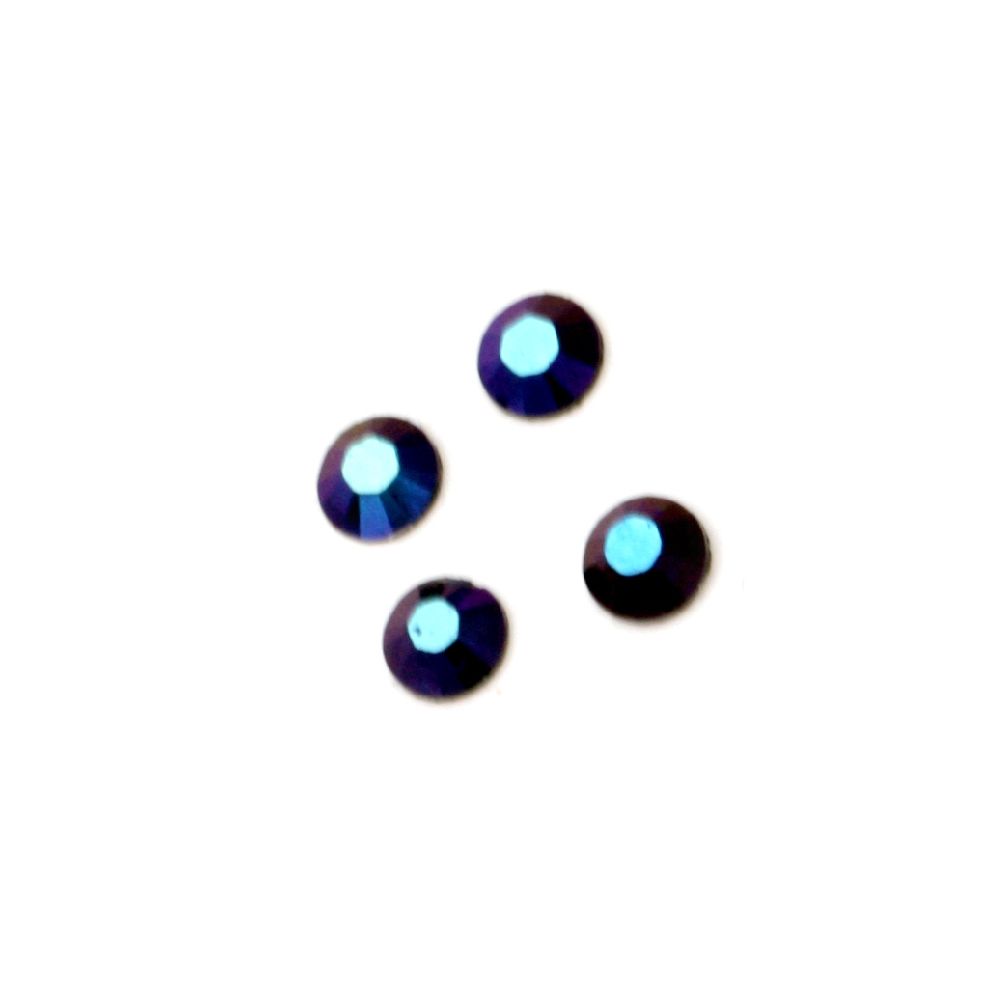 Акрилни камъни за лепене 3 мм кръг цвят индиго дъга фасетиран -2 грама ~350 броя