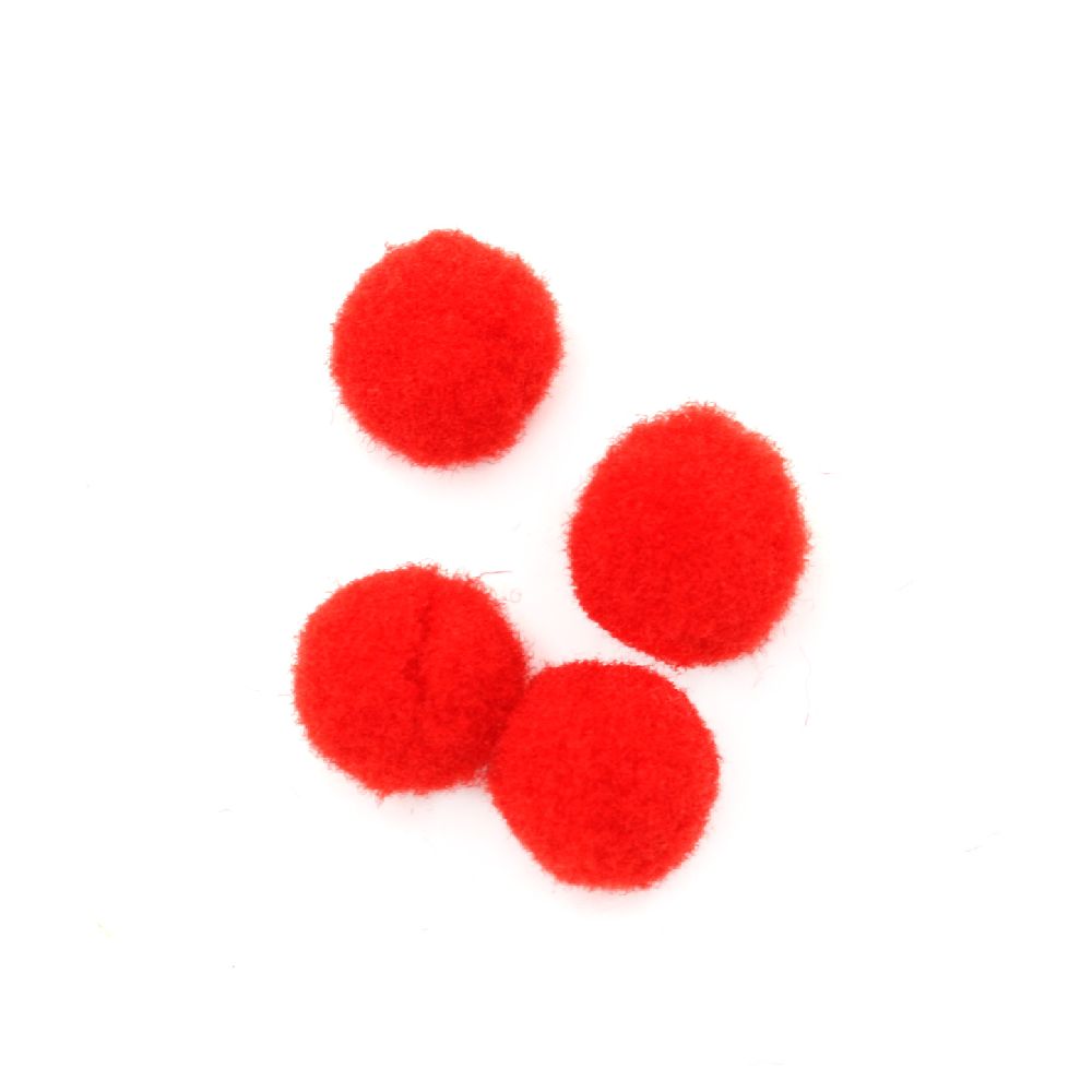 FIRST QUALITY Pompoms / 8 mm / Red - 50 pieces