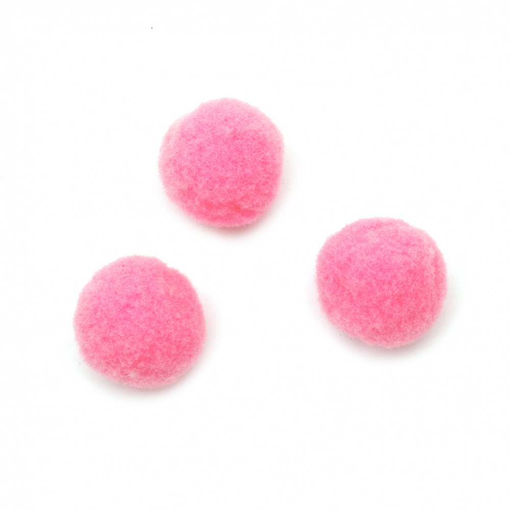 Soft pink pompoms for decoration of festive table, albums, scrapbook projects 20 mm first quality - 50 pieces