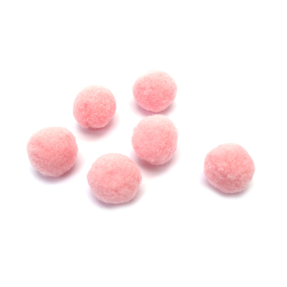 Pompoane pufoase roz deschis 25 mm – set de 20 pentru hobby, decorațiuni și împachetare cadouri