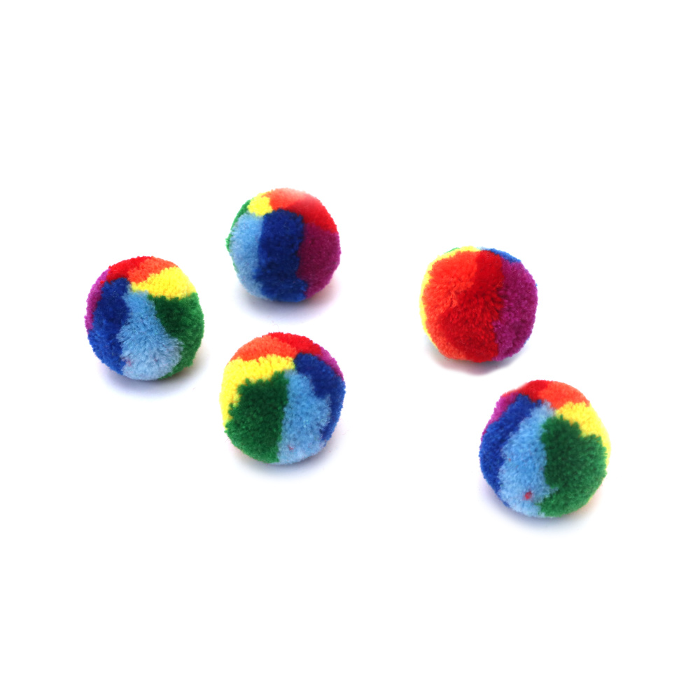 Pompoane colorate asortate 20 mm – Set de 10 bucăți – perfecte pentru hobby & craft, decorațiuni și proiecte DIY