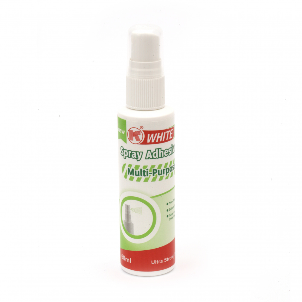 Multi-Purpose Glue, White Spray Adhesive, Ultra Strong, Non-Toxic - 60 ml