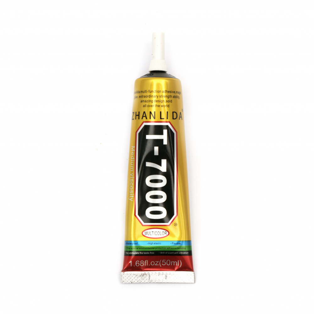 Single-component multifunctional fast-drying heat-resistant adhesive T-7000 BLACK for tablet and smartphone repairs - 50 ml.