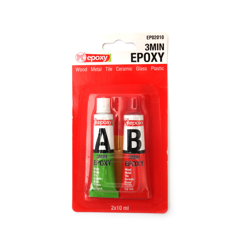 Adeziv epoxidic bicomponent compact – 10 ml, transparent, priză rapidă, ultra-rezistent, ideal pentru bijuterii handmade, lemn, metal și reparații precise