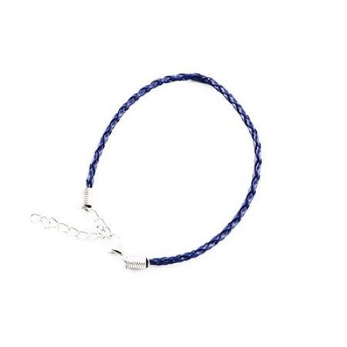 Imitation bracelet leather 200x3 mm blue dark