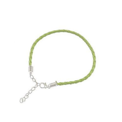 Imitation bracelet leather 200x3 mm green