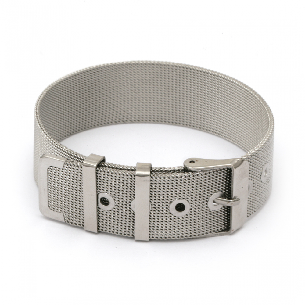 STEEL Base for Bracelet or Watch / 210x18 mm / Silver