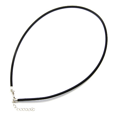 Silk necklace 430x3 mm black
