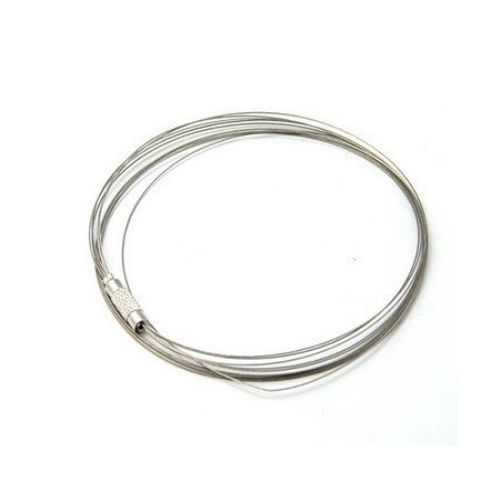 Necklace steel cord 440x0.5 mm gray