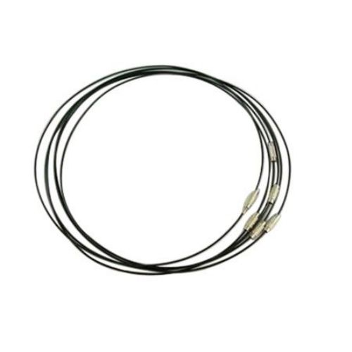 Bracelet steel cord diameter 6.5 cm black