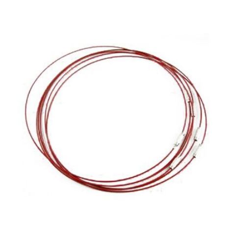 Necklace steel cord 440x1 mm red