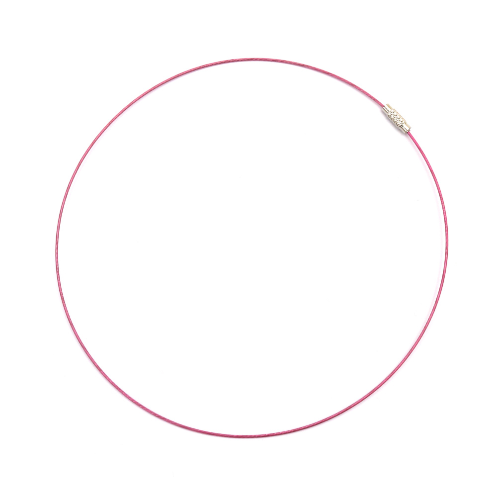 Steel Cord Necklace / 440x1 mm /  Pink