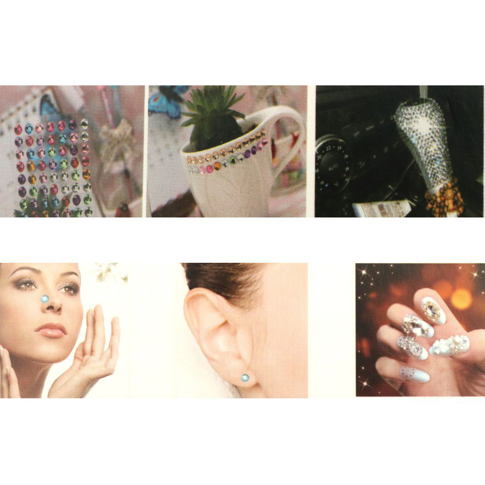 Самозалепващи перли полусфери 8 мм цветни -48 броя