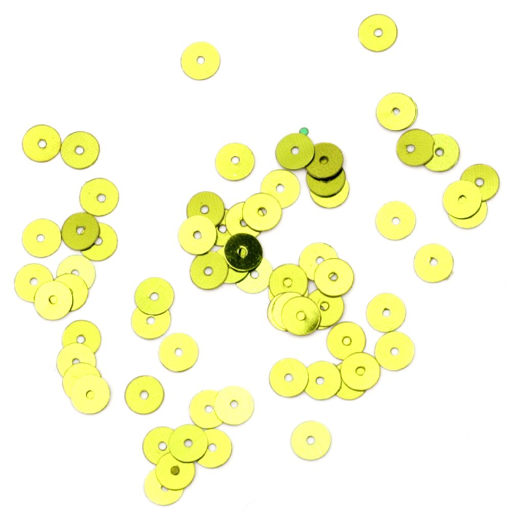 Paiete rotunde plate 5 mm lumină verde - 20 grame