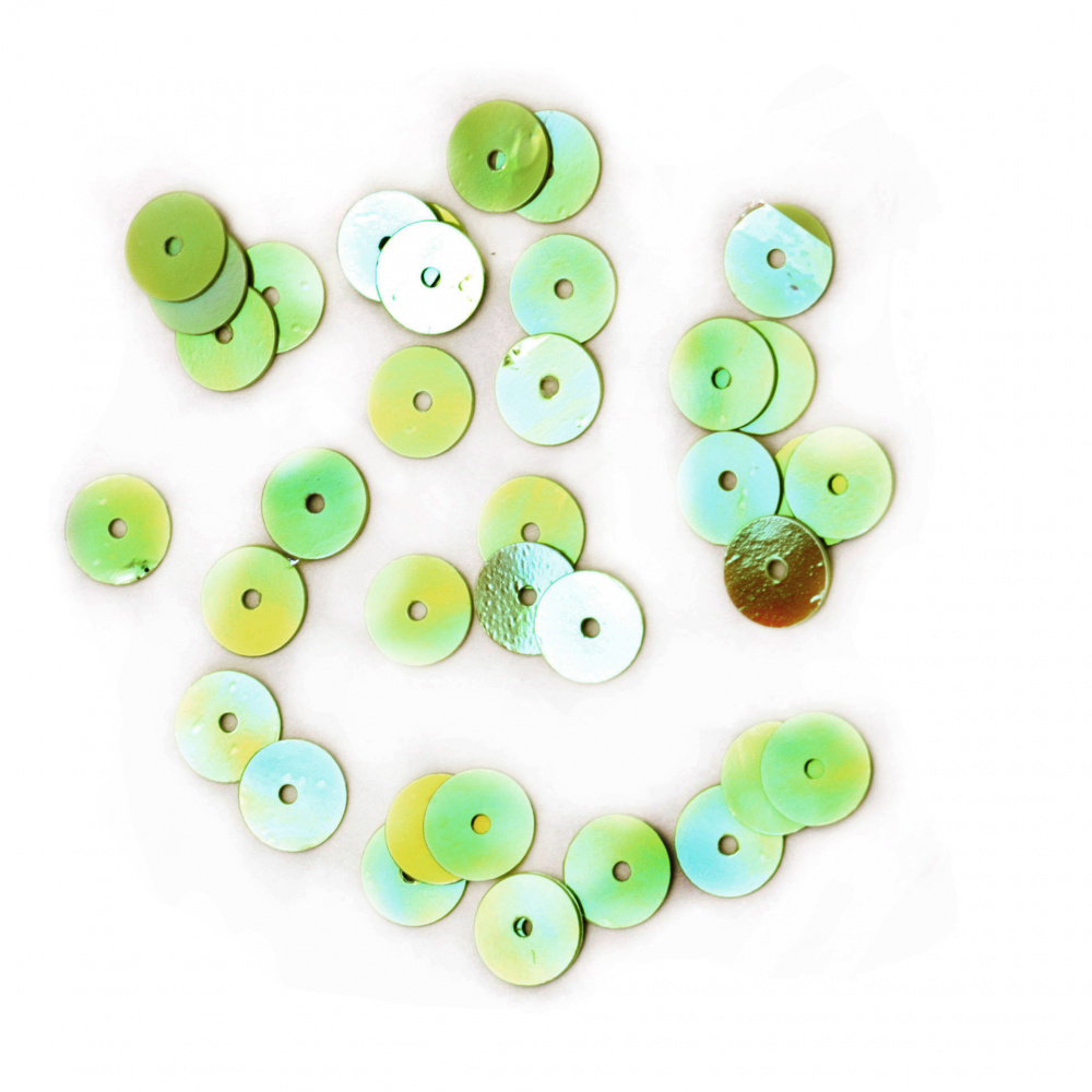 Paiete rotunde plate 5 mm curcubeu verde - 20 grame